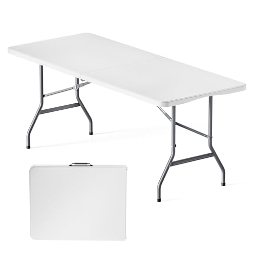 Wiltec Campingtisch klappbar 180x75x74 cm Klapptisch mit Tragegriff Partytisch Biertisch Gartentisch Buffettisch Bierzeltgarnitur Camping Tisch faltbar
