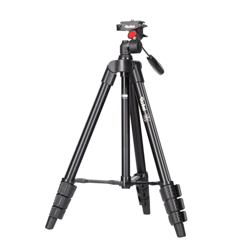 Rollei Compact Traveler Star S1 Stativ, 120cm Kompaktes Kamerastativ aus Aluminium Leichtes Videostativ mit Kugelkopf für DSLR Dreibeinstativ Schwarz, Stativ-Kamera-Tripod-Camera-Reisestativ