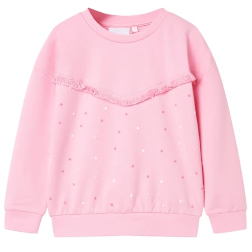 Kinder Sweatshirt Rundhalsausschnitt Langarmshirt Pullover Shirt Rosa 128