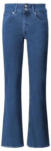 Pepe Jeans Damen Flare Jeans MW Venus Jeans, Blau (Denim-4CB), 28W / 30L