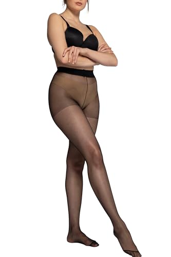 Ulla Popken Damen Strumpfhose, 3er Pack, Schwarz, 48-50 EU