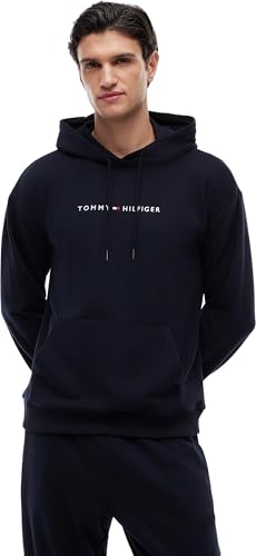 Tommy Hilfiger Herren Hoodie mit Kapuze, Blau (Desert Sky), S