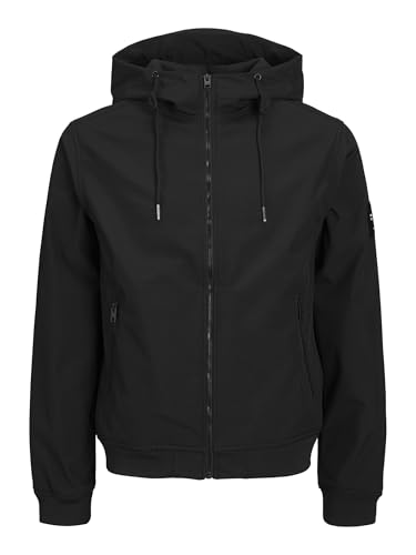 Jack & Jones Herren Jjebasic Softshell Hood Noos, Schwarz, M EU