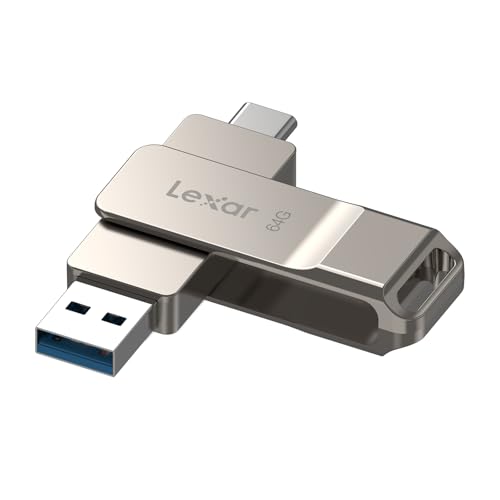 Lexar D40E Dual USB Stick 64GB, USB-C Flash Drive, Silberner Champagner