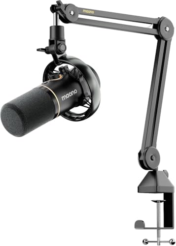 MAONO PD200W Hybrid Wireless Podcast Mikrofon für PC, XLR-USB-Dynamik-Mikrofon-Set mit Arm, Software, Geräuschunterdrückung, für Gesangsaufnahmen, Streaming, Inhaltserstellung, Heimstudio, Voiceover
