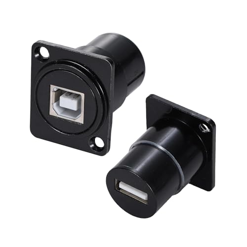 PENGLIN 2PCS USB B zu USB 2.0 D-Type Durchgangsbuchse Einbaubuchse, USB Panel Mount Adapter Buchse to Buchse für Drucker und Scanner