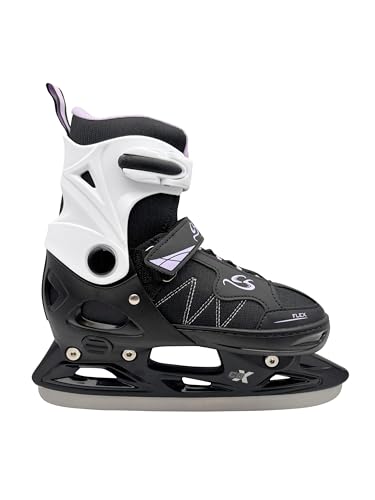 Cox Swain verstellbare Schlittschuhe Frosty, Eislaufschuhe für Kinder, Jugendliche und Erwachsene bis 100KG, vorgeschliffene Edelstahlkufe, Softboot