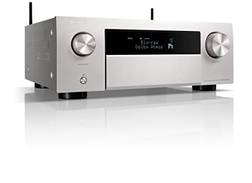 Denon AVC-X4800H 9.4-Kanal AV-Receiver, Verstärker, 200W, 8K Ultra HD, Dolby Atmos, DTS:X, Auro-3D, HEOS Built-in, 7 HDMI Eingänge - Silber