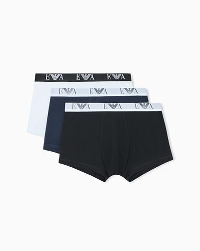 EMPORIO ARMANI Herren Trunks, Weiß/AR.Blau/Schwarz, M