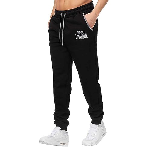 Lonsdale London Herren Giffordland Jogginghose Shorts, Schwarz, XL EU