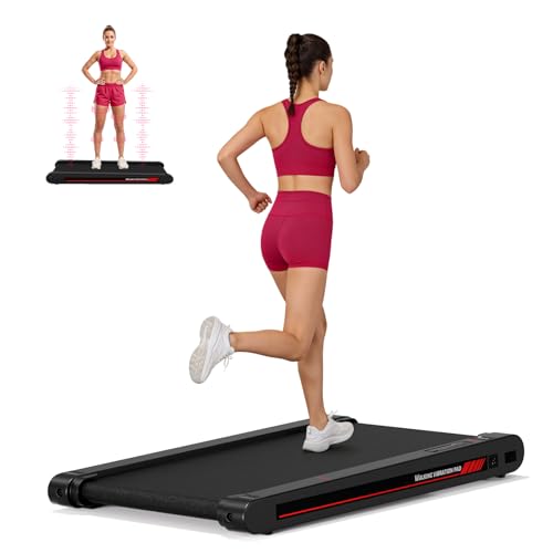 Lysole Walking Schwingungen Pad mit APP, Laufband für Zuhause 6 km/h, Walking Pad Bürogebrauch und Fernbedienung für Zuhause und Büro(Grau schwarz)