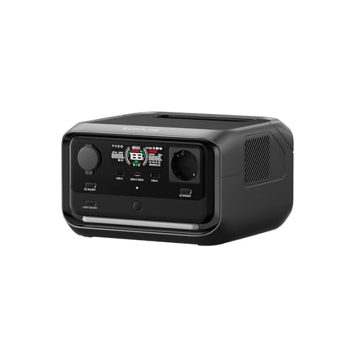 ECOFLOW RIVER 3 Plus Tragbare Powerstation, 286 Wh LFP Batterie, bis zu 1 200 W Leistung, erweiterbar auf 858 Wh, <10 ms USV, Solargenerator für Camping, RV (Generalüberholt)