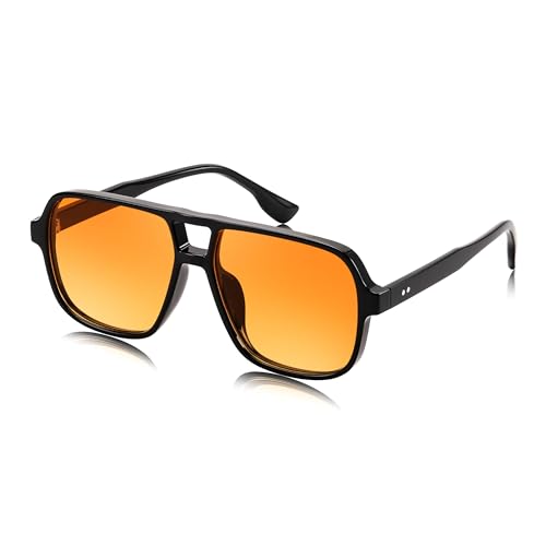 FEISEDY Retro 70er Jahre Sonnenbrille Damen Herren Vintage Square Brille mit UV400 Schutz B4158