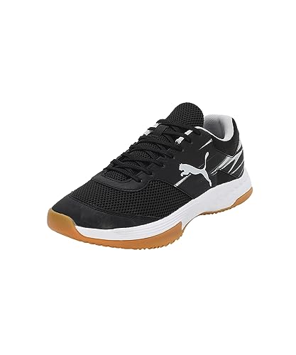 PUMA Unisex Varion Ii Indoor Court Shoe, Black Cool Light Gray Yellow Blaze Gum, 44.5 EU