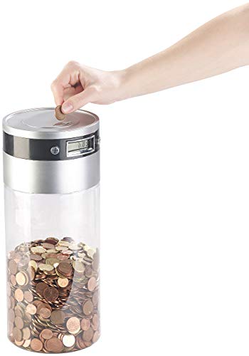 infactory Sparbüchse: XXL-Spardose mit elektronischem Münz-Zählwerk und LCD-Display, 3,8 l (große Spardose, Sparglas groß, Elektronische)