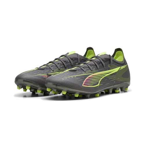 PUMA Ultra 5 Match MG, Unisex Fussballschuh, Matte Aged Silver-Yellow ALERT-PUMA Aged Silver,