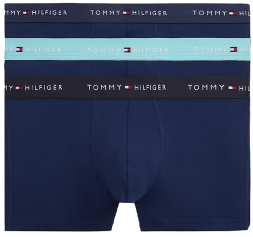 Tommy Hilfiger Men's 3P Trunk Wb UM0UM03890 Trunk, Blue (Ptch Blu/Arc AQU/des), L