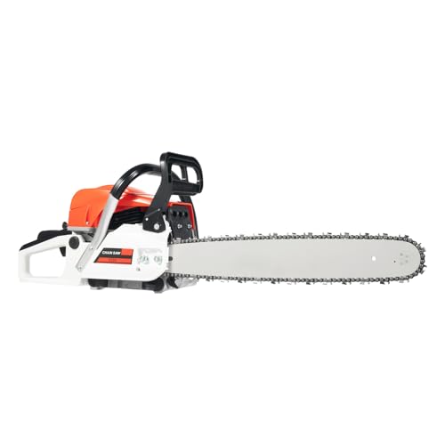 Benzin-Kettensäge 52 cm³ 2T 2,0 kW 7500 U/min Schwert 50 cm ideal zum Freischneiden, Holzschneiden und Gartenarbeit