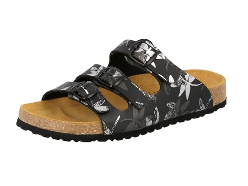 Lico Bioline Leave Damen Pantoletten, Schwarz, 40 EU