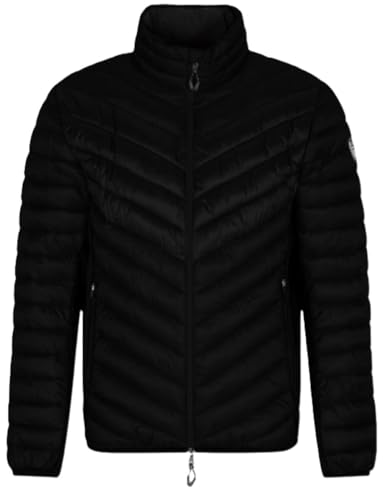 EA7 Steppjacke für Herren, Schwarz, Stehkragen, Reißverschluss, sportliches Design, Schwarz , XL