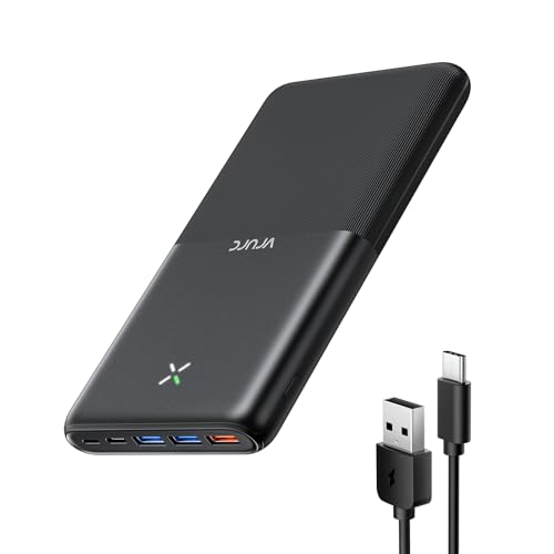 VRURC Power Bank 30000mAh 22.5W Powerbank USB C Schnelles Aufladen Externe Handyakkus mit 4 Ausgänge und 3 Eingänge Tragbares Ladegerät kompatibel mit iPhone, Huawei, Tablets usw (Schwarz)