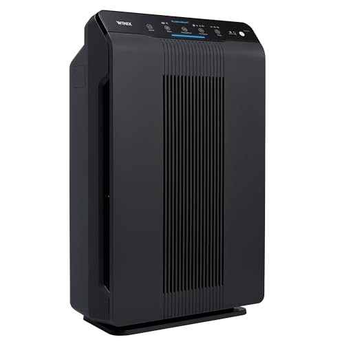 WINIX 5500-2 luftreiniger Allergiker, CADR 390m³/h, 99㎡, Air Purifier für Raucherzimmer gegen Allergien, Staub, Pollen, Tierhaare, Luftqualitätsanzeige, Auto Schlafmodus, Schwarz