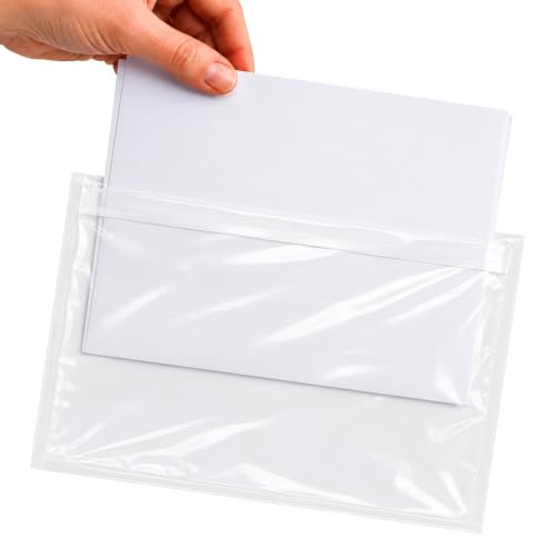 RAGO Lieferscheintaschen selbstklebend 100 Stück DIN C5 für A5 I Transparente Versandtaschen für Lieferscheine und Rechnungen I Dokumenttaschen mit Haftkleber I Begleitpapiertaschen – 100 Stück