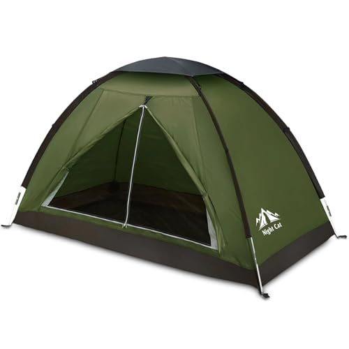 Night Cat 1 Person Camping Zelt: Wasserdicht Rucksackzelte für 1 Mann Leichtgewichtig Einfache Einrichtung Wanderungen im Hinterhof