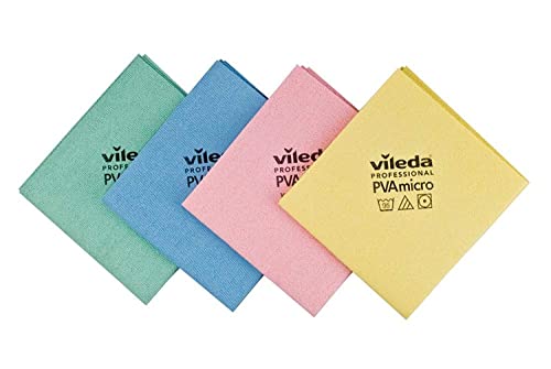 Vileda, PVA, Mikrofasertuch in 4 Farben (hellblau, grün, rot, gelb)
