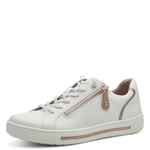 Jana Damen 8-23660-42 Sneaker, White Rosegold, 41 EU