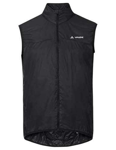 VAUDE Fahrradweste Matera Air Vest - ultraleichte Windweste Radsport Herren, wasserabweisende Weste Rennrad Herren, winddichte Sportweste reflektierend - black, XL