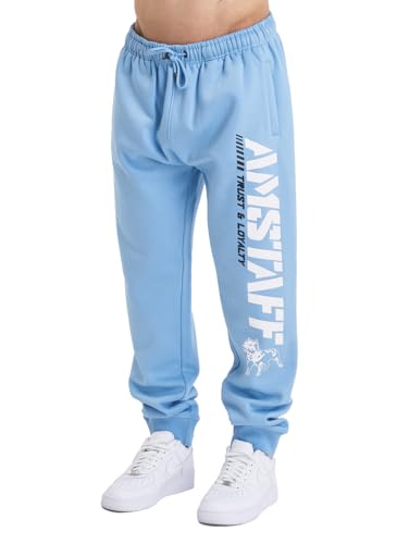 Amstaff Herren Logo 2.0 Jogginghose | Sweatpants aus Baumwolle & Polyester | Reguläre Passform | Atmungsaktiv | 3XL, Blau