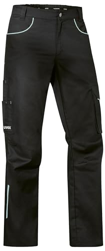 Uvex Arbeitshose Herren Bundhose – leicht und strapazierfähig – 2-Wege-Stretch (Schwarz, Größe 48)