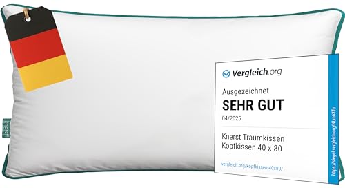 KNERST Traumkissen zum Reinkuscheln - Made in Germany Kissen 40x80 - Kopfkissen 40x80 cm für verführerisch weiche Nächte - ergonomisches Schlafkissen ideal für Jede Schlafposition - Öko-Tex Polster