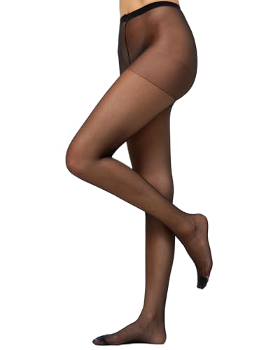 Nur Die Supersitz 20 DEN Große Größen transparente Fein-Strumpfhose matte Optik Nylon bequemer Bund Damen, schwarz, XL