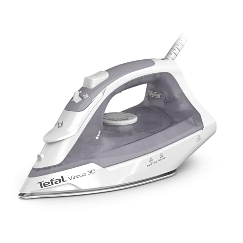 Tefal Virtuo FV2C47G0 30 Dampfbügeleisen mit Keramiksohle, 130 g Dampf und 27 g Durchlaufdampf, 240 ml Wassertank, Vertikaldampfpunkt, auslaufsicher,