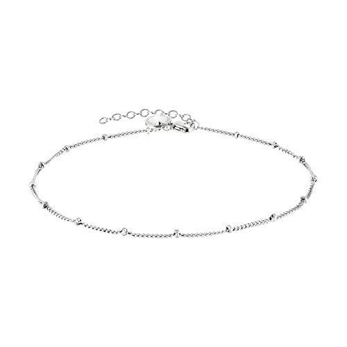 Liebeskind Berlin filigranes Anklet mit Logoanhänger aus Edelstahl LJ-0588-A-27