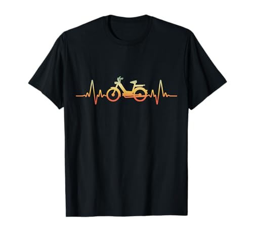 Retro Herzschlag Moped Mofafahrer Mofa Mofaroller Vintage T-Shirt
