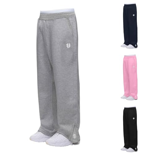 ​Herren Kinder Jogginghose Sweatpants Baumwolle Weite Baggy Breite mit Elastische Bund & Zwei Seitentaschen Warme Herbst Winter Sporthose mit Kordelzug Lounge Bequem Zweiteiliges Set Hoodie und Hose