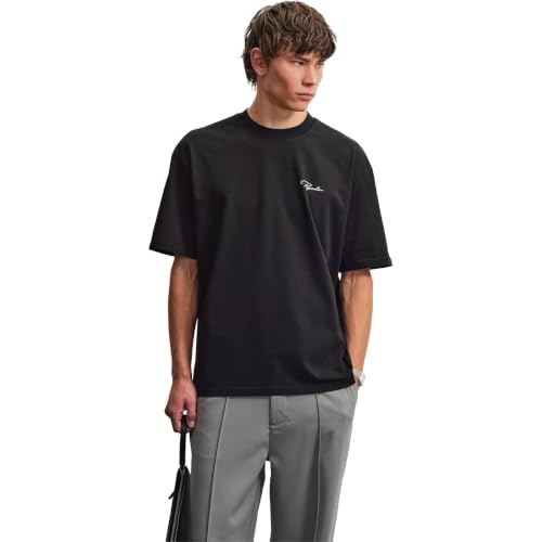 Pegador T-Shirt Pike Oversized Tee,Washed Black White,L