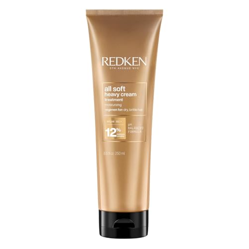 Redken Haarmaske für trockenes und brüchiges Haar, Belebt und hydratisiert, Mit Keratin-Komplex und Argan-Öl, All Soft Heavy Cream, 1 x 250 ml