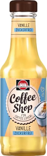 Schwartau Coffee Shop Zuckerfreier Vanille-Sirup - Barista-Qualität für Kaffee-Kreationen, Kaffeesirup, Natürlicher Geschmack ohne Farbstoffe, 200ml
