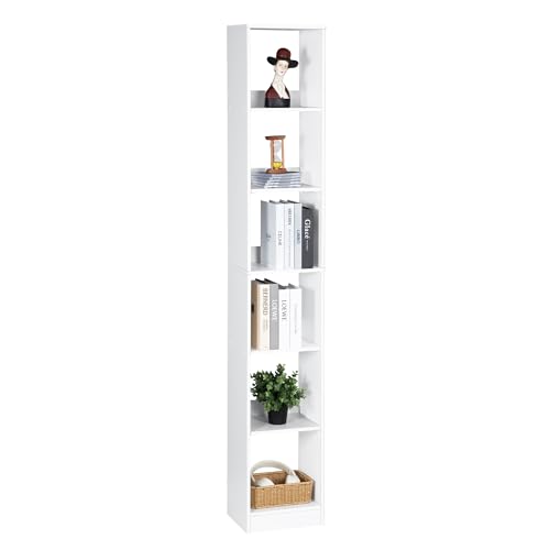 Hzuaneri 6-stöckiges Bücherregal Würfelregal, 24 x 30 x 183 cm Weiß