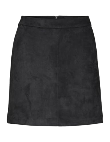 VERO MODA Damen Vmdonnadina Faux Suede Short Skirt Noos Rock, Schwarz, L EU