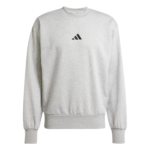 adidas Herren Essentials Feelcozy Fleece Sweatshirt, medium Grey Heather/Black, L