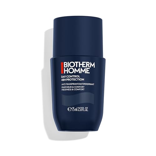 Biotherm Homme Day Control 48H Deo Roll-On, 48 H Herren Deo-Stick, wirksamer Schutz vor Schweißgeruch, Antitranspirant für empfindliche Haut und alle Hauttypen, wirkt pflegend und beruhigend, 75 ml