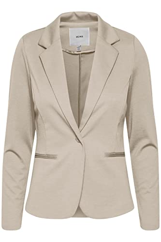 ICHI IHKATE BL Damen Blazer Kurzblazer Jacke Ein-Knopf-Blazer mit Stretch und Reverskragen, Größe:S, Farbe:Doeskin (151308)