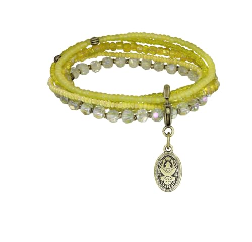 Konplott: Armband Petit Glamour d´Afrique, mehrreihiges modernes und flexibles Glasperlen-Kristallarmband, für Damen/Frauen (gelb)