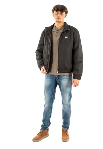 Tommy Jeans Herren Übergangsjacke Essential Padded mit Stehkragen, Schwarz (Black), XXL