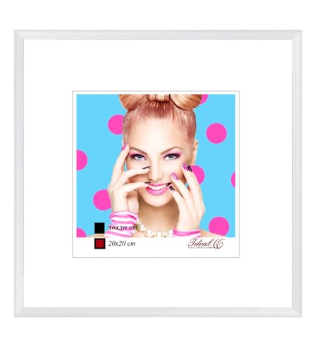 Bilderrahmen Kunststoff Lifestyle Foto Rahmen Collage Wanddeko Poster Photo Style: Farbe: Weiß | Format: 50x50